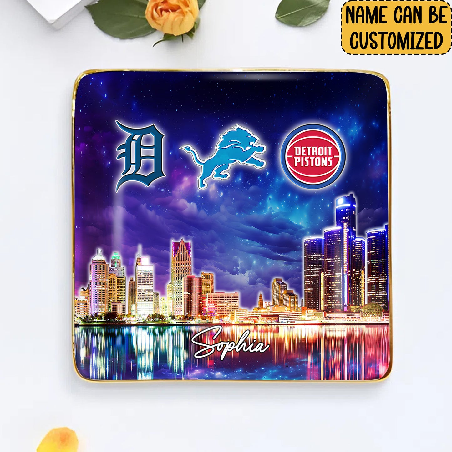 Detroit Skyline Jewelry Dish - Customized Ring Dish