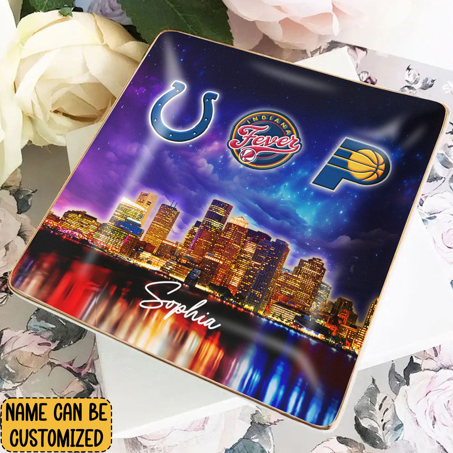 Indianapolis Skyline Jewelry Dish - Customized Ring Dish
