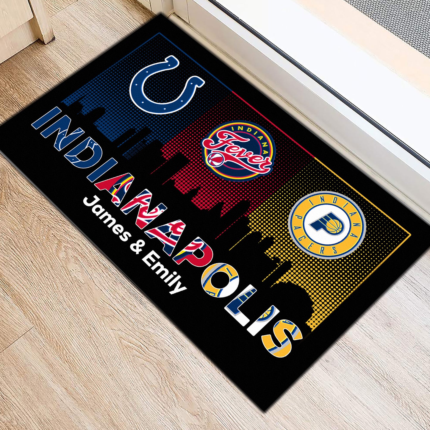 Indianapolis Skyline Doormat -  Customized Doormat - Anti Slip Indoor Doormat