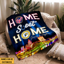 Home Sweet Home Indianapolis Skyline Fleece Blanket - Customized Fleece Blanket