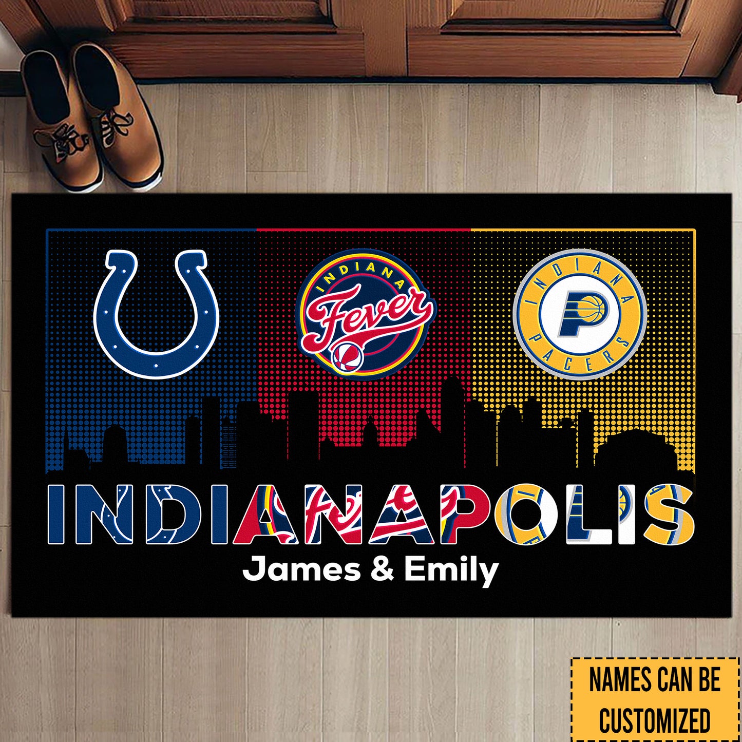 Indianapolis Skyline Doormat -  Customized Doormat - Anti Slip Indoor Doormat