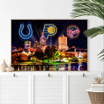 Indianapolis Skyline Unframed Poster, Wall Art