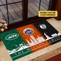 New York Skyline Customized Doormat - Anti Slip Indoor Doormat - NYM, NYJ, BN
