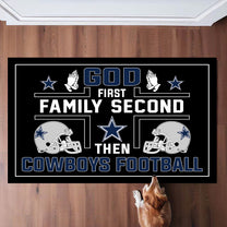 God First Family Second Then DLCB Football - Customized Doormat - Anti Slip Indoor Doormat