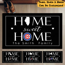 Home Sweet Home State Doormat -  Customized Doormat - Anti Slip Indoor Doormat