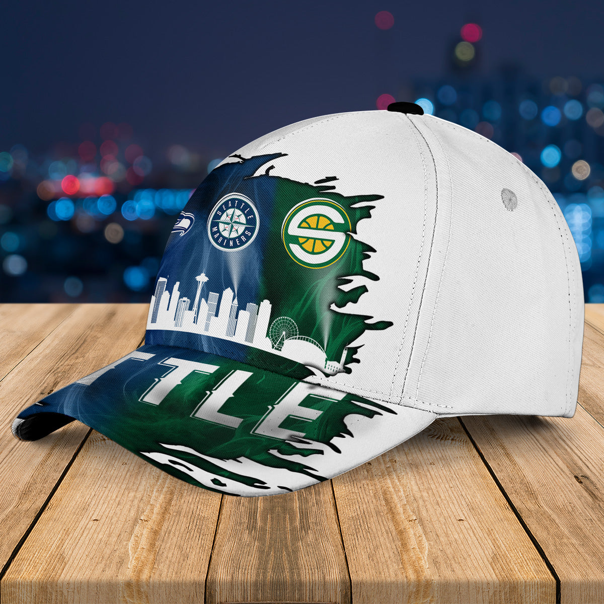 Seattle Skyline Classic Cap - Customized Team Classic Cap