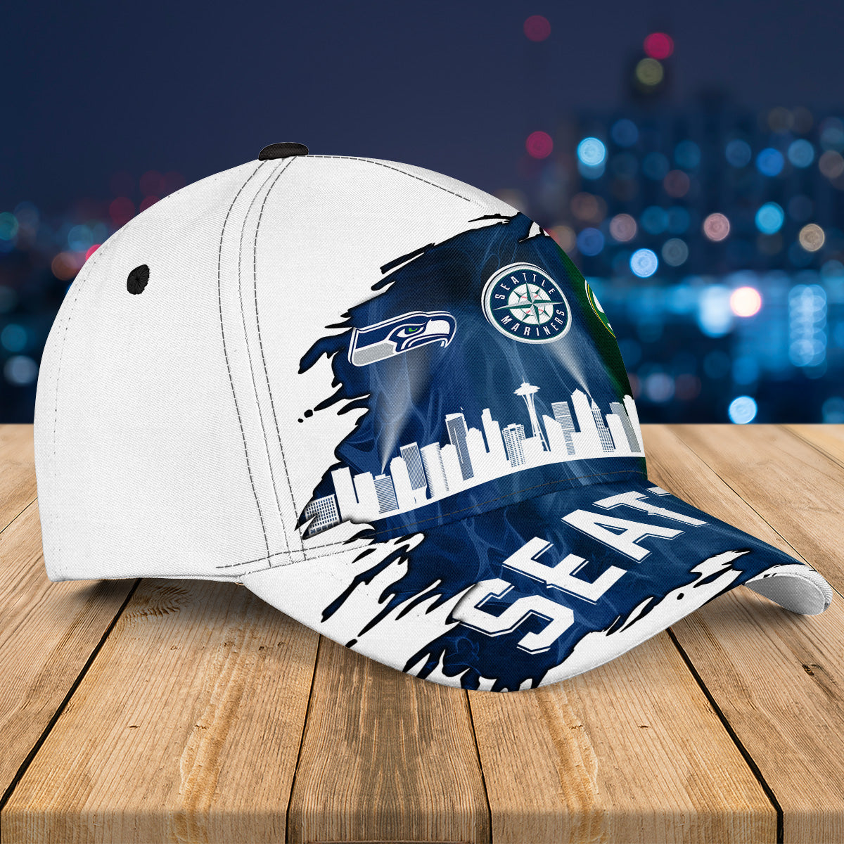 Seattle Skyline Classic Cap - Customized Team Classic Cap