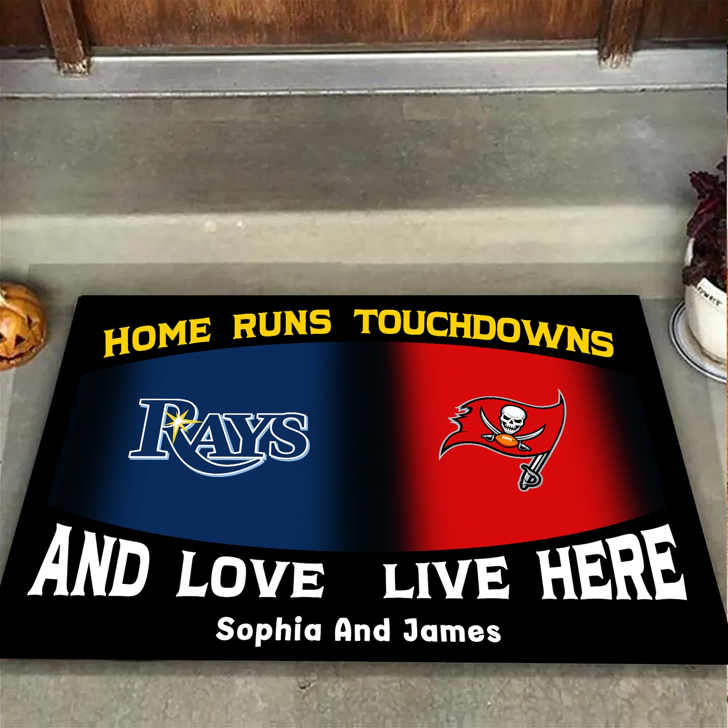 Home Runs Touchdowns  Customized Doormat - Anti Slip Indoor Doormat