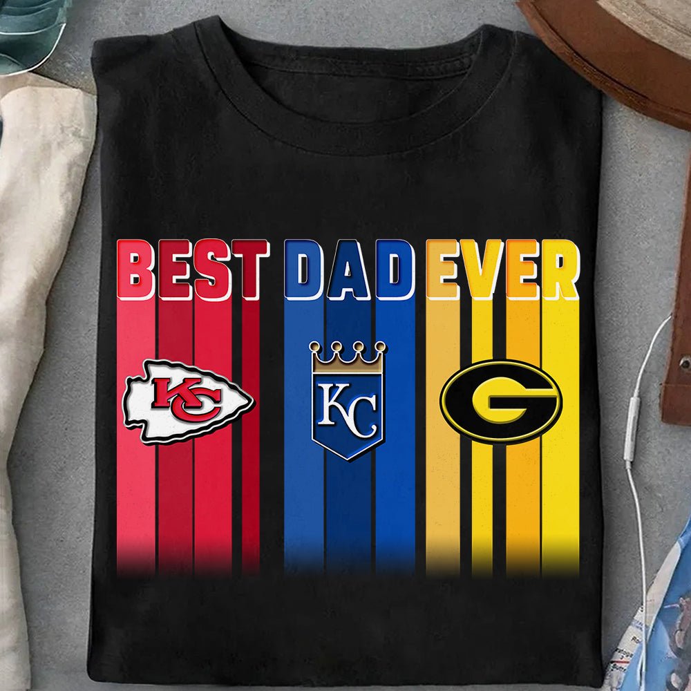 Best Dad Ever Three Teams Shirt - For Tina Wolak