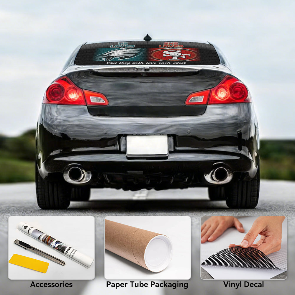 Customized Car Rear Windows Sticker - He Loves, She Loves