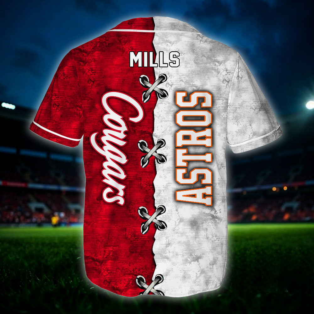 Personalized Two Teams Split Jersey- Customized Jersey For Diane Mills V1