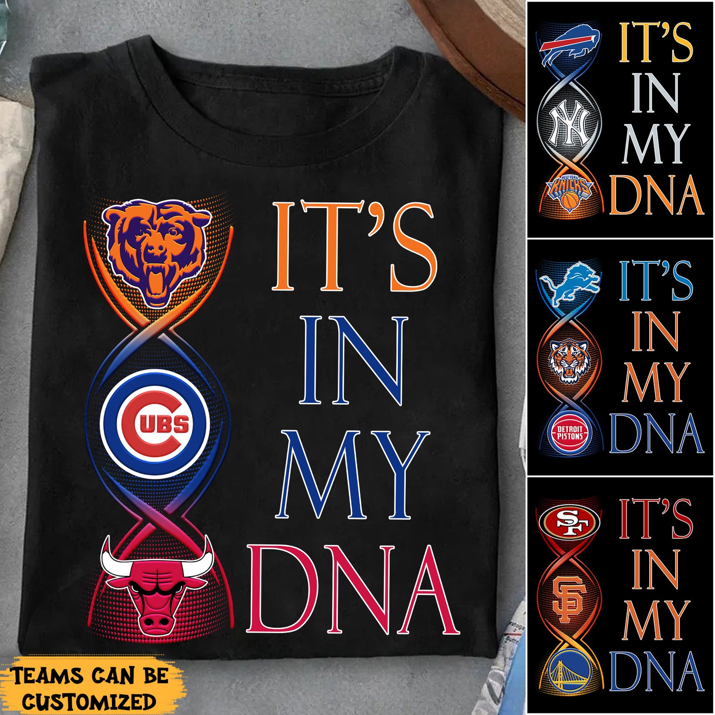 It's In My DNA Three Teams Youth Shirt - Customized Youth Shirt