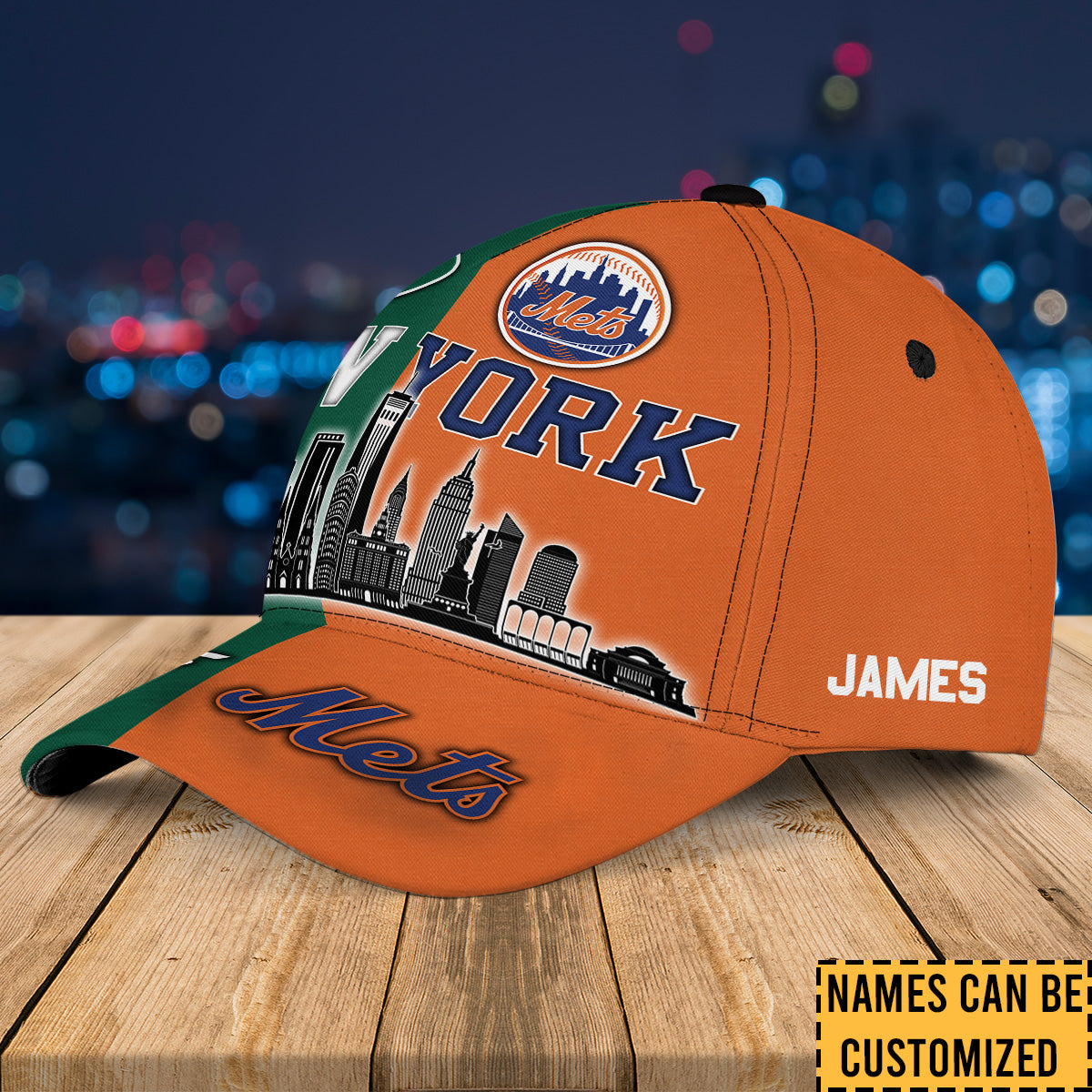 Teams New York Skyline Classic Cap - Customized Classic Cap - NYJ NYM