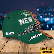 Teams New York Skyline Classic Cap - Customized Classic Cap - NYJ NYM