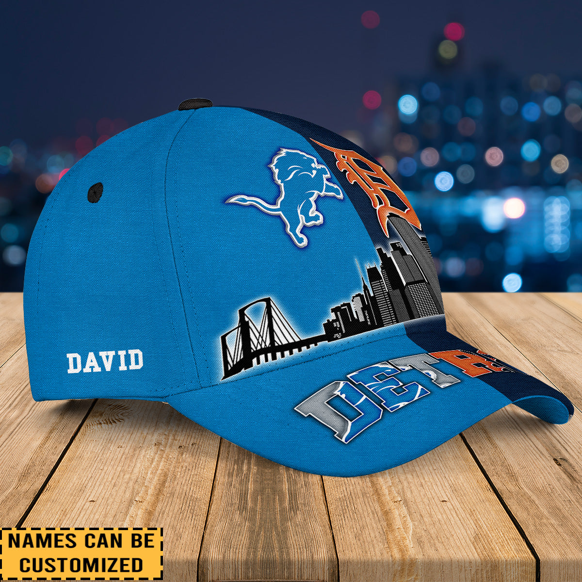 Detroit Skyline Two Teams Classic Cap - Customized Cap - DTL DTTG