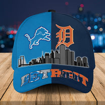Detroit Skyline Two Teams Classic Cap - Customized Cap - DTL DTTG