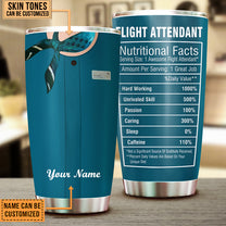 Personalized Flight Attendant Nutritional Facts Tumbler