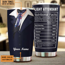 Personalized Flight Attendant Nutritional Facts Tumbler