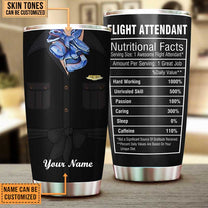 Personalized Flight Attendant Nutritional Facts Tumbler