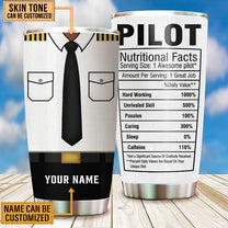 Personalized Pilot Nutritional Facts Tumbler