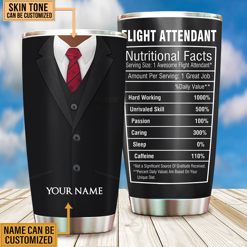 Personalized Flight Attendant Nutritional Facts Tumbler