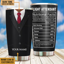 Personalized Flight Attendant Nutritional Facts Tumbler