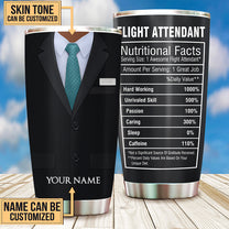 Personalized Flight Attendant Nutritional Facts Tumbler