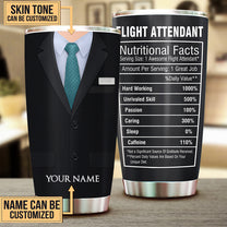 Personalized Flight Attendant Nutritional Facts Tumbler