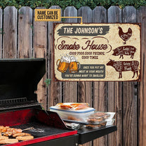 Personalized Smoke House Metal Sign