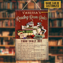 Personalized Reading Room Rules Pallet Wood Rectangle Sign