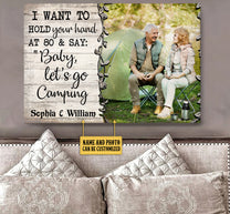 Personalized I Want To Hold Your Hand Couple Camping Poster & Canvas