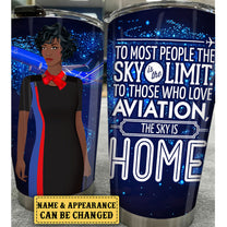 Personalized The Sky Is Home Flight Attendant Tumbler