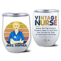 Personalized Vintage Nurse Wine Tumbler