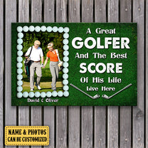 Personalized A Great Golfer And The Best Score Of His Life Live Here Canvas