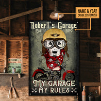Personalized Dog My Garage My Rules Classic Metal Sign
