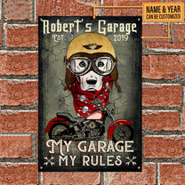 Personalized Dog My Garage My Rules Classic Metal Sign