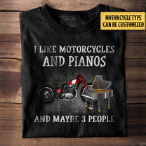 Personalized I Like Motorcycles And Pianos Shirt