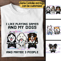 Personalized I Like Playing Games And My Dogs Shirt