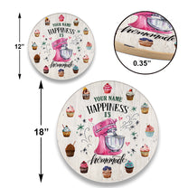Personalized Happiness Is Homemake Baking Wood Round Sign
