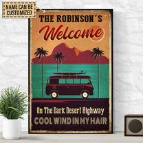 Personalized On A Dark Desert Highway Cool Wind In My Hair Car Surfing Poster