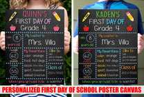 Personalized First and Last Day of School Poster Canvas - Back to School Poster Canvas