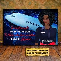Personalized The Sky Is Home Flight Attendant Poster & Canvas