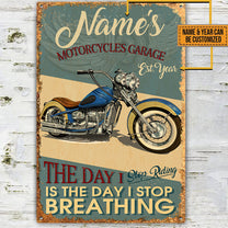 Personalized Motorcycles Garage Classic Metal Sign