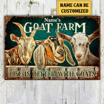 Personalized Goat Farm Classic Metal Sign